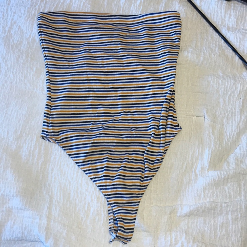 Striped Cropped Body Suit